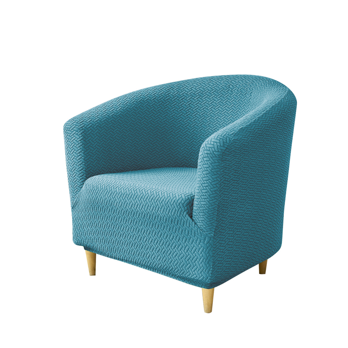 Premium Jacquard Stretchable Tub Chair Cover Slipcover, Turquoise