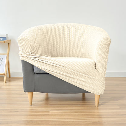 Premium Jacquard Stretchable Tub Chair Cover Slipcover, Beige