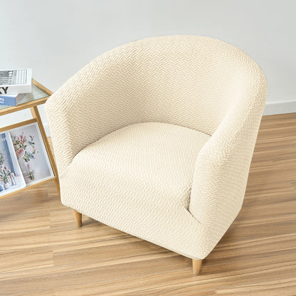 Premium Jacquard Stretchable Tub Chair Cover Slipcover, Beige