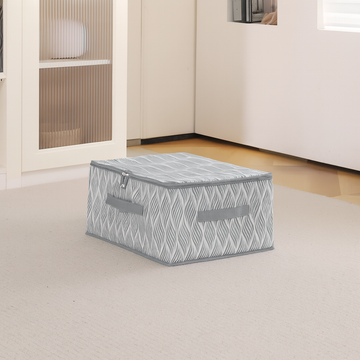 Foldable Clothes Organizer Box | Durable Non-Woven Storage with Zipper & Handle