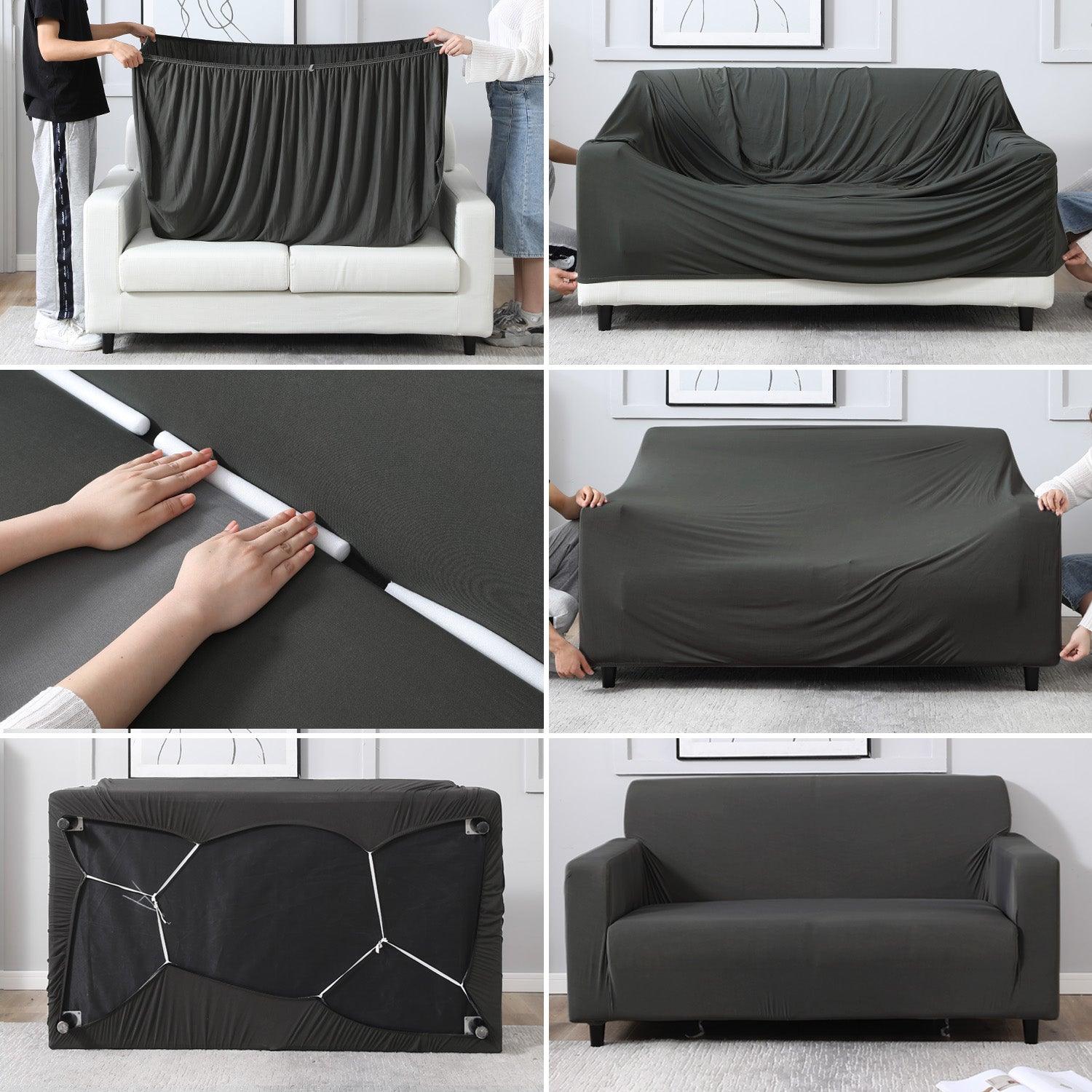 Guide on how to put an stretchable sofa cover