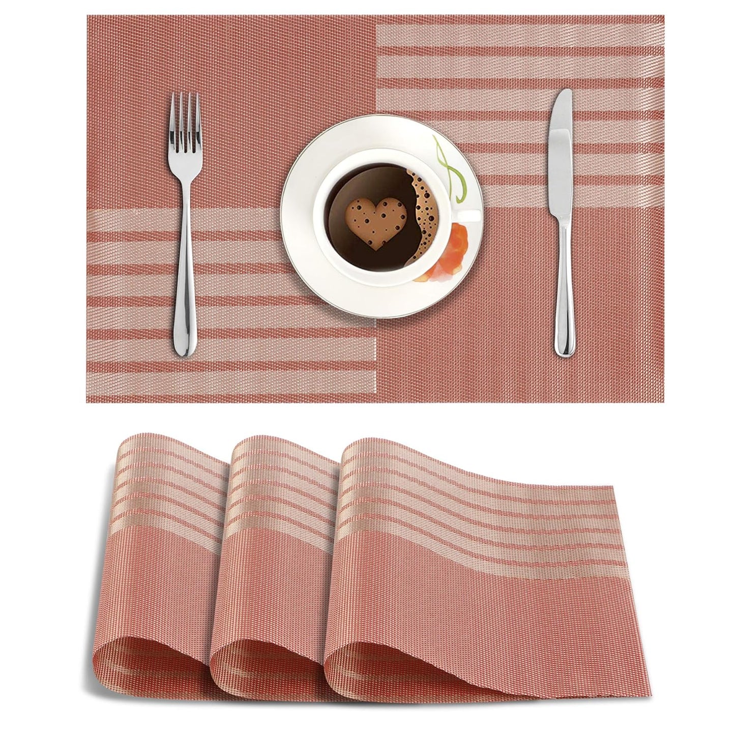 PVC Dining Table Mats, Red