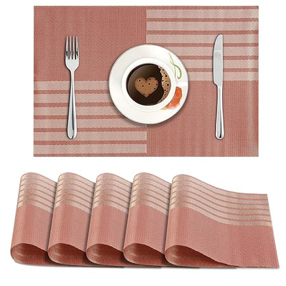 PVC Dining Table Mats, Red