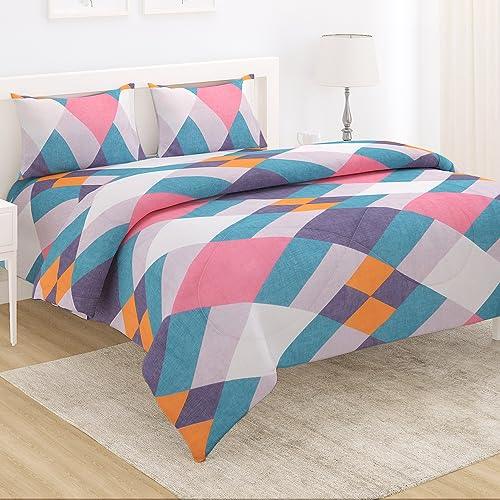 Abstract Geometric Pastel Double Bed Comforter | HOKIPO