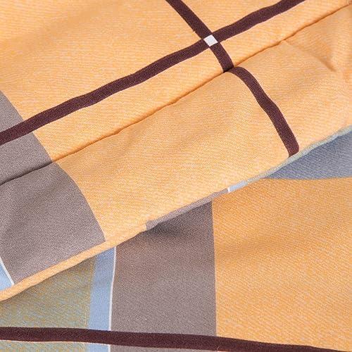 AC Comforter and Bedding Set for Double Bed, Apricot Orange Checks - HOKIPO | Har Ghar ka Humsafar