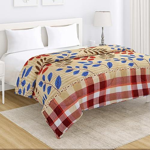 AC Bedsheet for Double Bed, Blush Beige Pinnate Leaves - HOKIPO | Har Ghar ka Humsafar