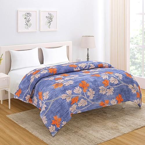 AC Comforter and Bedding Set for Double Bed, Carolina Blue Budding Leaves - HOKIPO | Har Ghar ka Humsafar