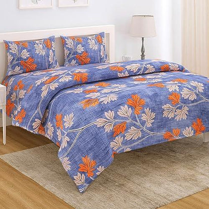 AC Comforter and Bedding Set for Double Bed, Carolina Blue Budding Leaves - HOKIPO | Har Ghar ka Humsafar