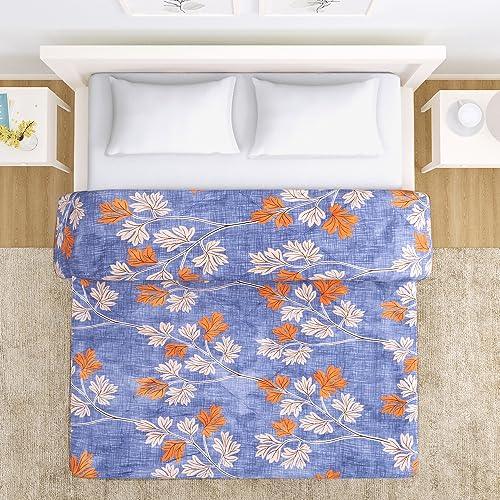 AC Bedsheet for Double Bed, Carolina Blue Budding Leaves - HOKIPO | Har Ghar ka Humsafar