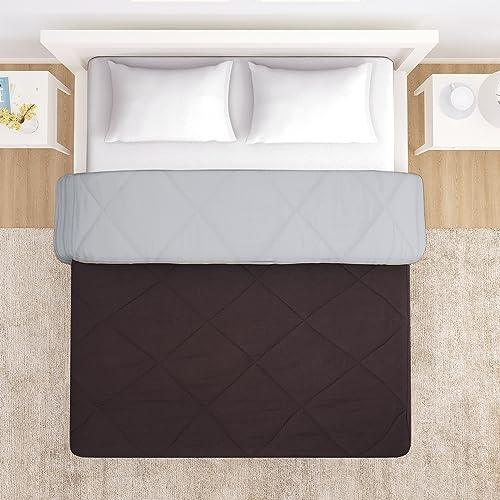 AC Bedsheet for Double Bed , Ceder Brown & Light Grey - HOKIPO | Har Ghar ka Humsafar