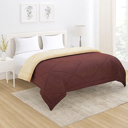 AC Comforter and Bedding Set for Double Bed, Chocolate Brown & Sand Brown - HOKIPO | Har Ghar ka Humsafar