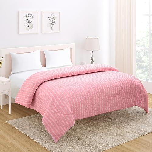 AC Comforter and Bedding Set for Double Bed, Flamingo Pink Zig Zag - HOKIPO | Har Ghar ka Humsafar