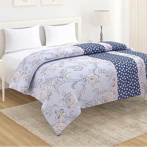 AC Comforter and Bedding Set for Double Bed, Floral French Blue - HOKIPO | Har Ghar ka Humsafar