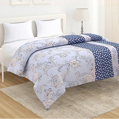 AC Comforter and Bedding Set for Double Bed, Floral French Blue - HOKIPO | Har Ghar ka Humsafar