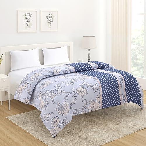 AC Comforter and Bedding Set for Double Bed, Floral French Blue - HOKIPO | Har Ghar ka Humsafar