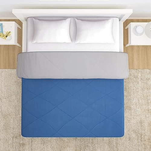 AC Comforter and Bedding Set for Double Bed, French Blue & Cloud Grey - HOKIPO | Har Ghar ka Humsafar