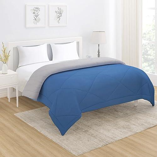 AC Comforter and Bedding Set for Double Bed, French Blue & Cloud Grey - HOKIPO | Har Ghar ka Humsafar