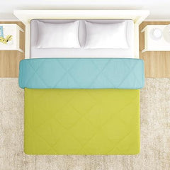 AC Comforter and Bedding Set for Double Bed, Lime Green & Sky Blue - HOKIPO | Har Ghar ka Humsafar