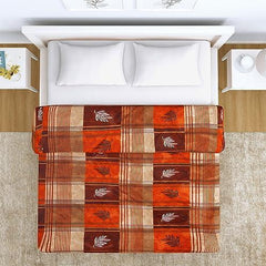 AC Comforter and Bedding Set for Double Bed, Marmalade Orange Fraxinus Leaves - HOKIPO | Har Ghar ka Humsafar