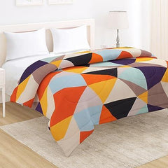 AC Comforter and Bedding Set for Double Bed, Multicolor Abstract Geometric - HOKIPO | Har Ghar ka Humsafar