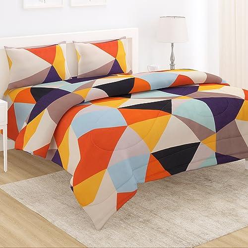 AC Comforter and Bedding Set for Double Bed, Multicolor Abstract Geometric - HOKIPO | Har Ghar ka Humsafar