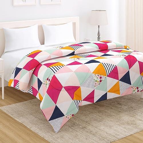 AC Comforter and Bedding Set for Double Bed, Multicolor Abstract Triangle - HOKIPO | Har Ghar ka Humsafar