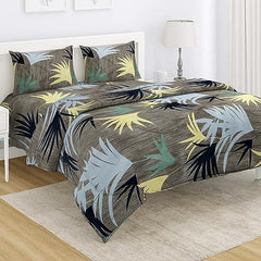 AC Comforter and Bedding Set for Double Bed, Mute Grey Fan Palm - HOKIPO | Har Ghar ka Humsafar