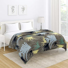 AC Comforter and Bedding Set for Double Bed, Mute Grey Fan Palm - HOKIPO | Har Ghar ka Humsafar