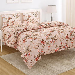 AC Comforter and Bedding Set for Double Bed, Peach Blooming Flower - HOKIPO | Har Ghar ka Humsafar