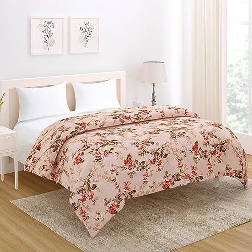 AC Comforter and Bedding Set for Double Bed, Peach Blooming Flower - HOKIPO | Har Ghar ka Humsafar