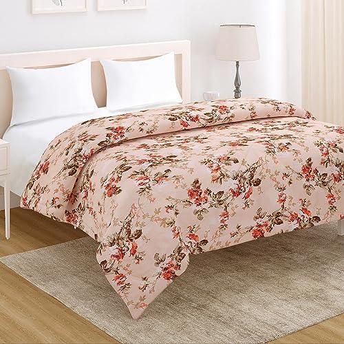 AC Comforter and Bedding Set for Double Bed, Peach Blooming Flower - HOKIPO | Har Ghar ka Humsafar