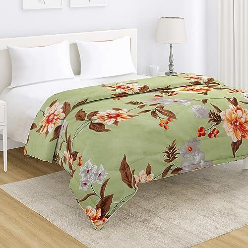 AC Comforter and Bedding Set for Double Bed, Pistachio Green Sunflower - HOKIPO | Har Ghar ka Humsafar