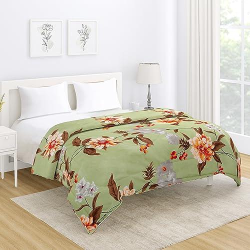 AC Comforter and Bedding Set for Double Bed, Pistachio Green Sunflower - HOKIPO | Har Ghar ka Humsafar