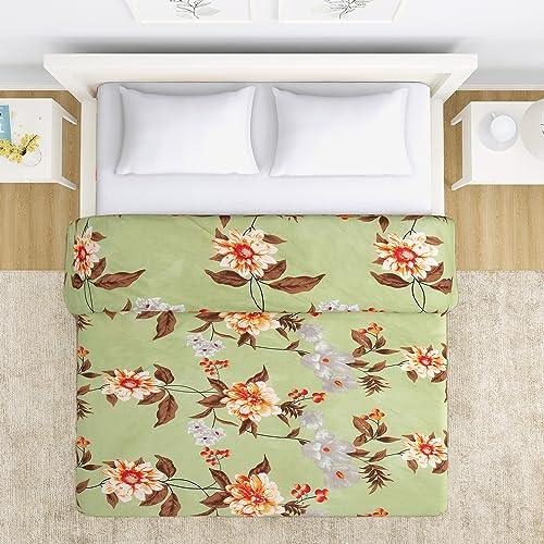 AC Comforter and Bedding Set for Double Bed, Pistachio Green Sunflower - HOKIPO | Har Ghar ka Humsafar