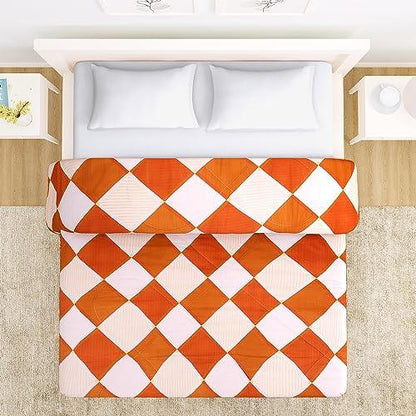 AC Comforter and Bedding Set for Double Bed, Rhombus Brick Red - HOKIPO | Har Ghar ka Humsafar