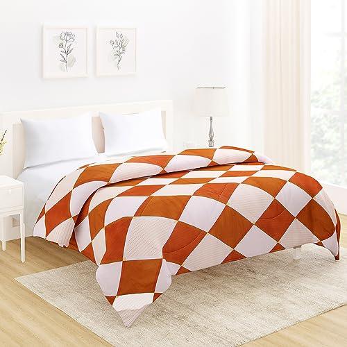 AC Comforter and Bedding Set for Double Bed, Rhombus Brick Red - HOKIPO | Har Ghar ka Humsafar