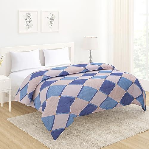 AC Comforter and Bedding Set for Double Bed, Rhombus Cerulean Blue - HOKIPO | Har Ghar ka Humsafar