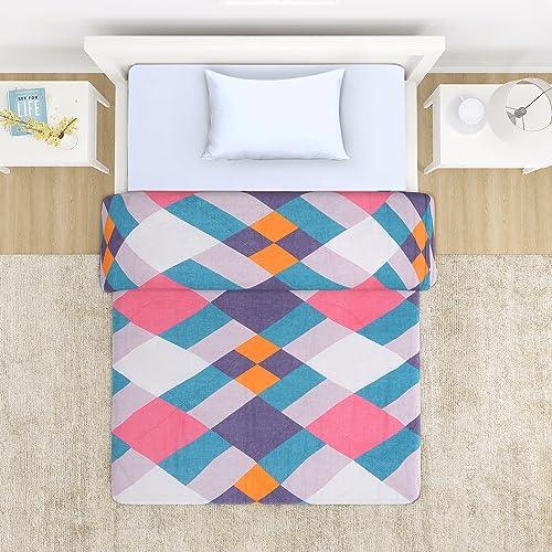 AC Comforter and Bedding Set for Single Bed, Abstract Geometric Pastel - HOKIPO | Har Ghar ka Humsafar