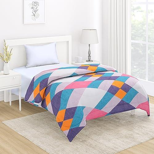 AC Comforter and Bedding Set for Single Bed, Abstract Geometric Pastel - HOKIPO | Har Ghar ka Humsafar