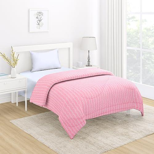 AC Comforter and Bedding Set for Single Bed, Flamingo Pink Zig Zag - HOKIPO | Har Ghar ka Humsafar