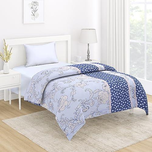 AC Comforter and Bedding Set for Single Bed, Floral French Blue - HOKIPO | Har Ghar ka Humsafar