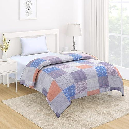 AC Comforter and Bedding Set for Single Bed, Fossil Grey Multi Pattern - HOKIPO | Har Ghar ka Humsafar