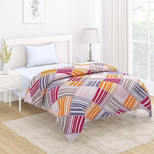 AC Comforter and Bedding Set for Single Bed, Multicolor Rhombus Stripes - HOKIPO | Har Ghar ka Humsafar