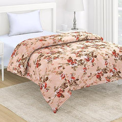 AC Comforter and Bedding Set for Single Bed, Peach Blooming Flowers - HOKIPO | Har Ghar ka Humsafar