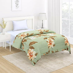 AC Comforter and Bedding Set for Single Bed, Pistachio Green Sunflower - HOKIPO | Har Ghar ka Humsafar