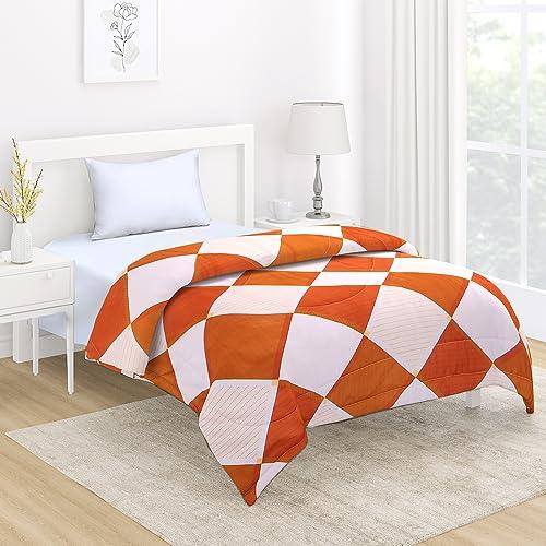 AC Comforter and Bedding Set for Single Bed, Rhombus Brick Red - HOKIPO | Har Ghar ka Humsafar