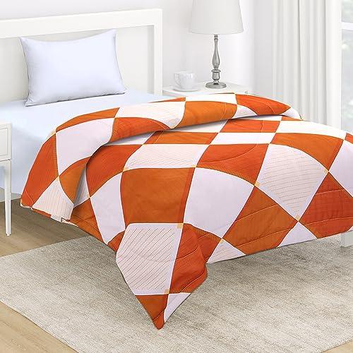 AC Comforter and Bedding Set for Single Bed, Rhombus Brick Red - HOKIPO | Har Ghar ka Humsafar