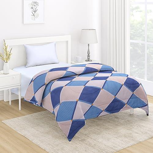 AC Comforter and Bedding Set for Single Bed, Rhombus Cerulean Blue - HOKIPO | Har Ghar ka Humsafar