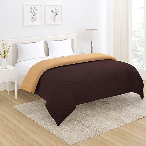 AC Comforter for Double Bed, Ceder Brown & Natural Beige - HOKIPO | Har Ghar ka Humsafar