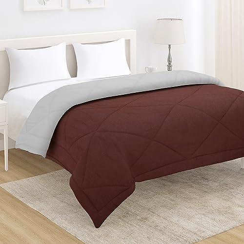 AC Comforter for Double Bed, Chocolate Brown & Cloud Grey - HOKIPO | Har Ghar ka Humsafar